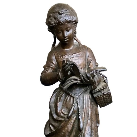 19th Century Romantic Pair of August Moreau Écoliers (students) Sculptures - Picture 7 of 10